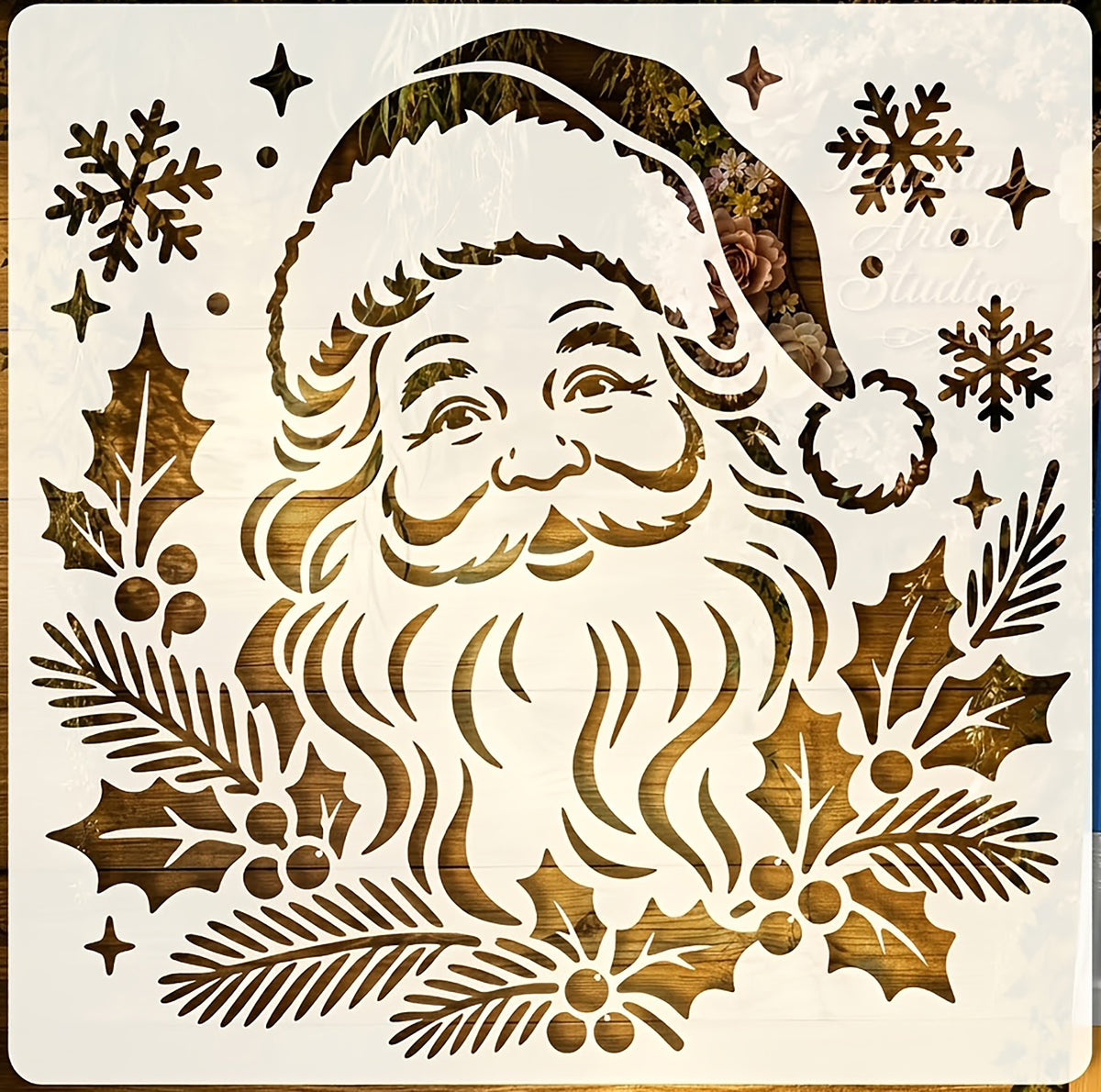 santa portrait christmas stencil for diy art and craft