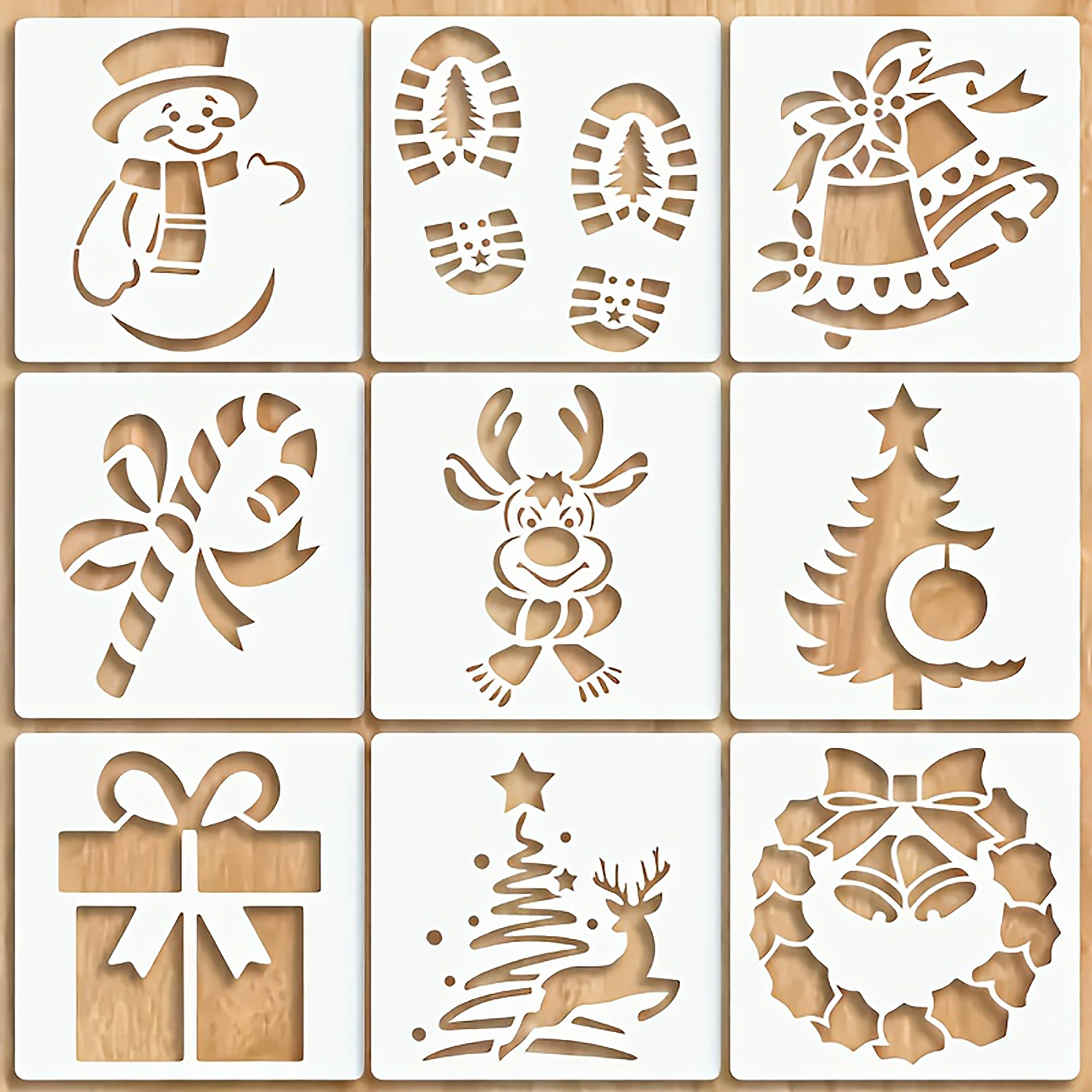 reusable christmas stencil templates for diy art and craft