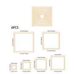 Set of 6 wooden square weaving frames