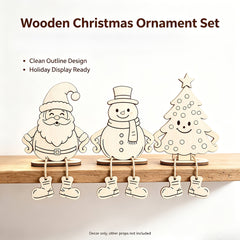 wooden Christmas ornaments for painting and decoration