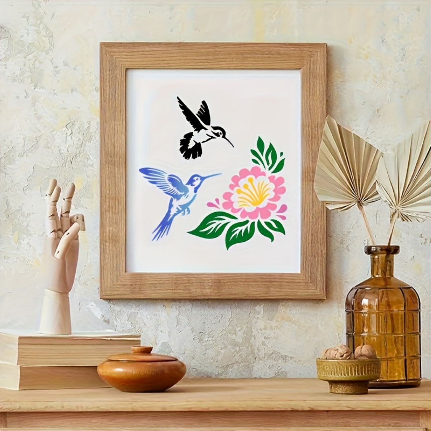 Bird and tree branch painting templates for artists