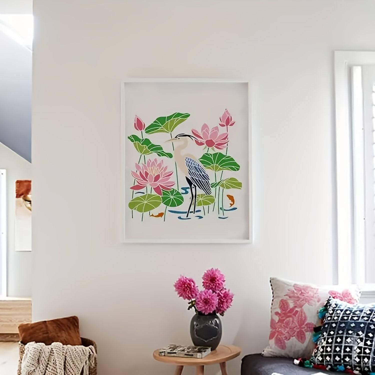 wetland landscape stencil