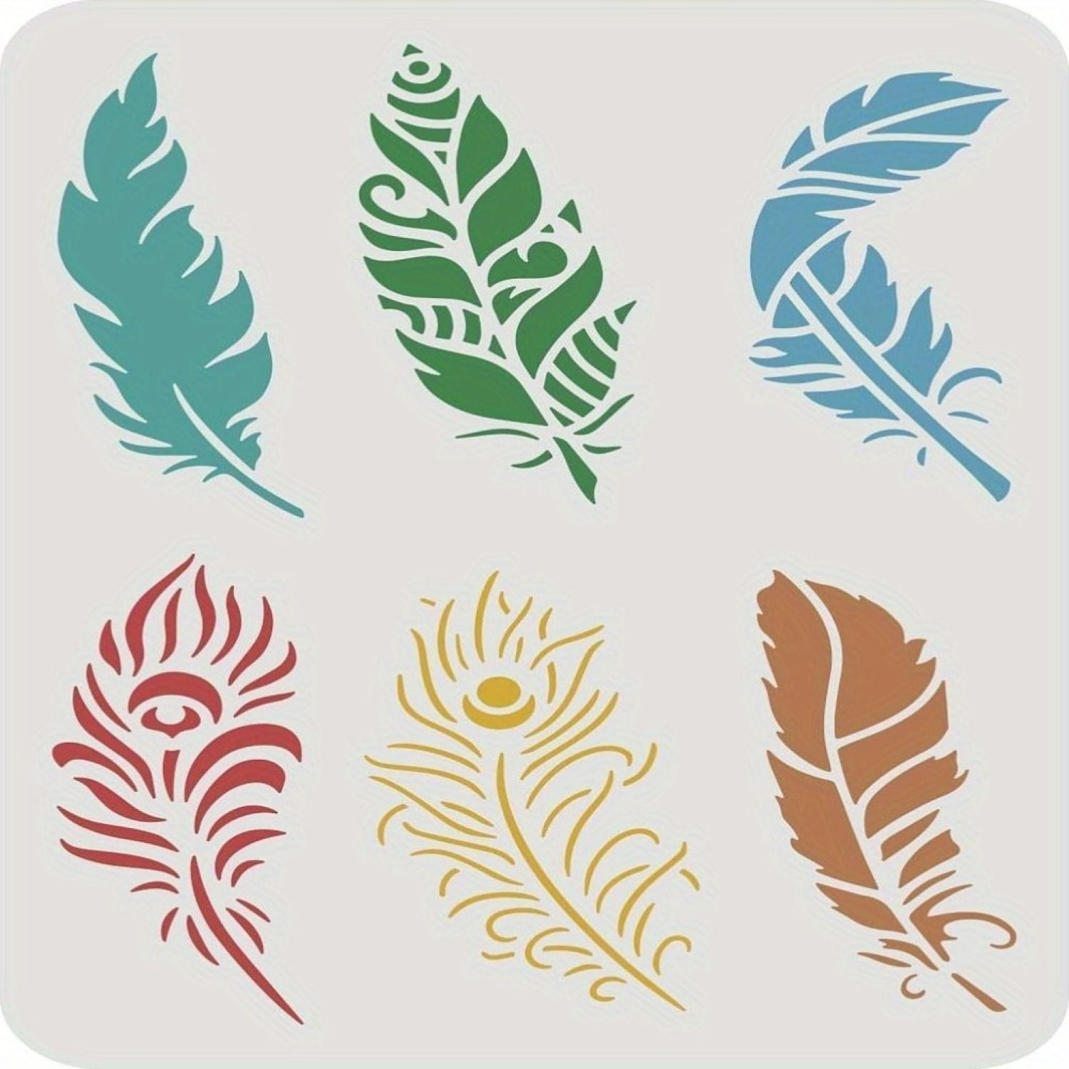 Peacock feather stencil