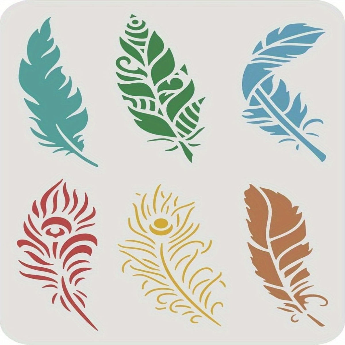 Peacock feather stencil