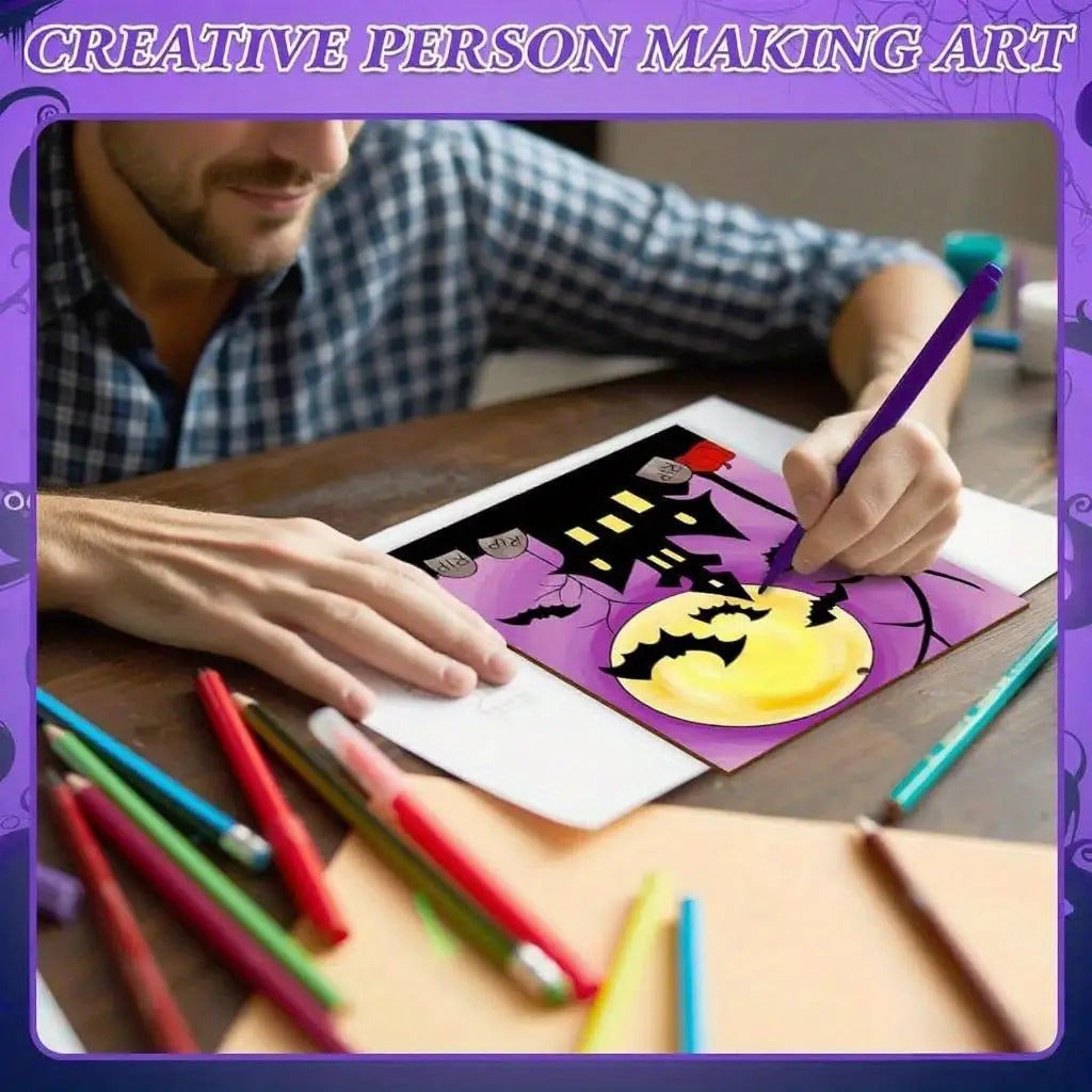 halloween wooden bat and witch cutouts for kids craft