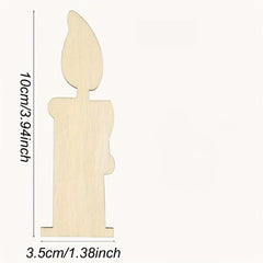 Candle-shaped wood cutouts