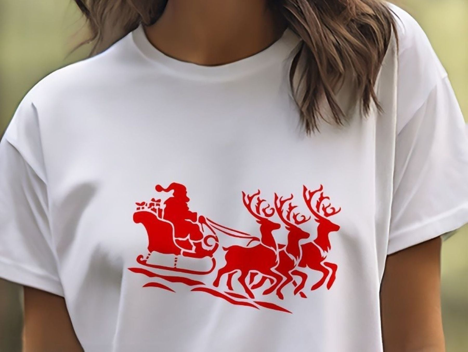 Winter sleigh silhouette stencil for Christmas craft projects