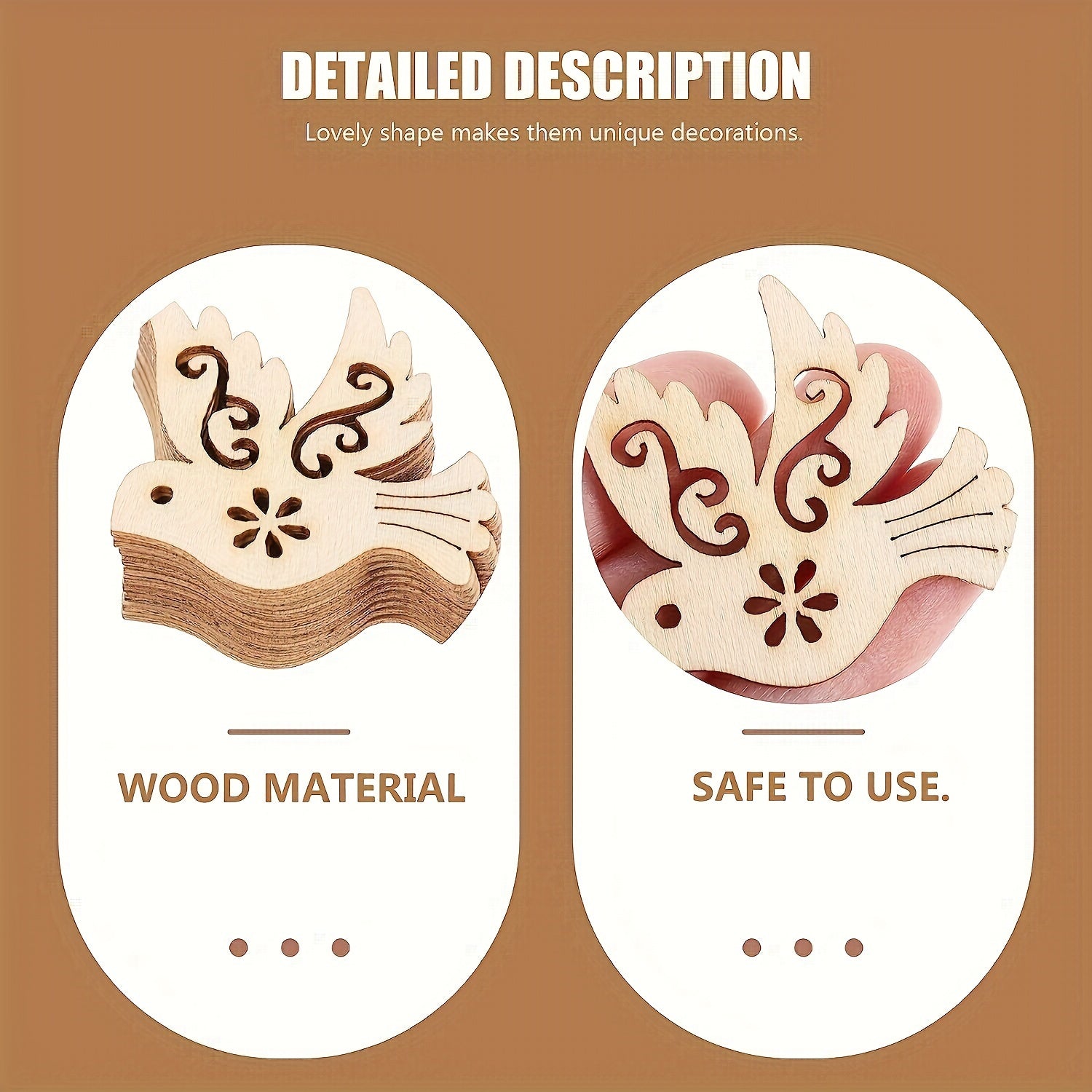 Dove craft slices for home décor projects