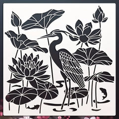 Reusable nature landscape stencil for canvas and wood