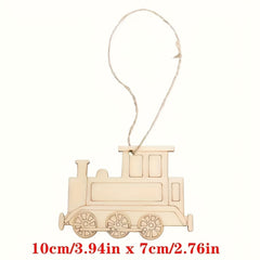 train shape wooden hanging decorations