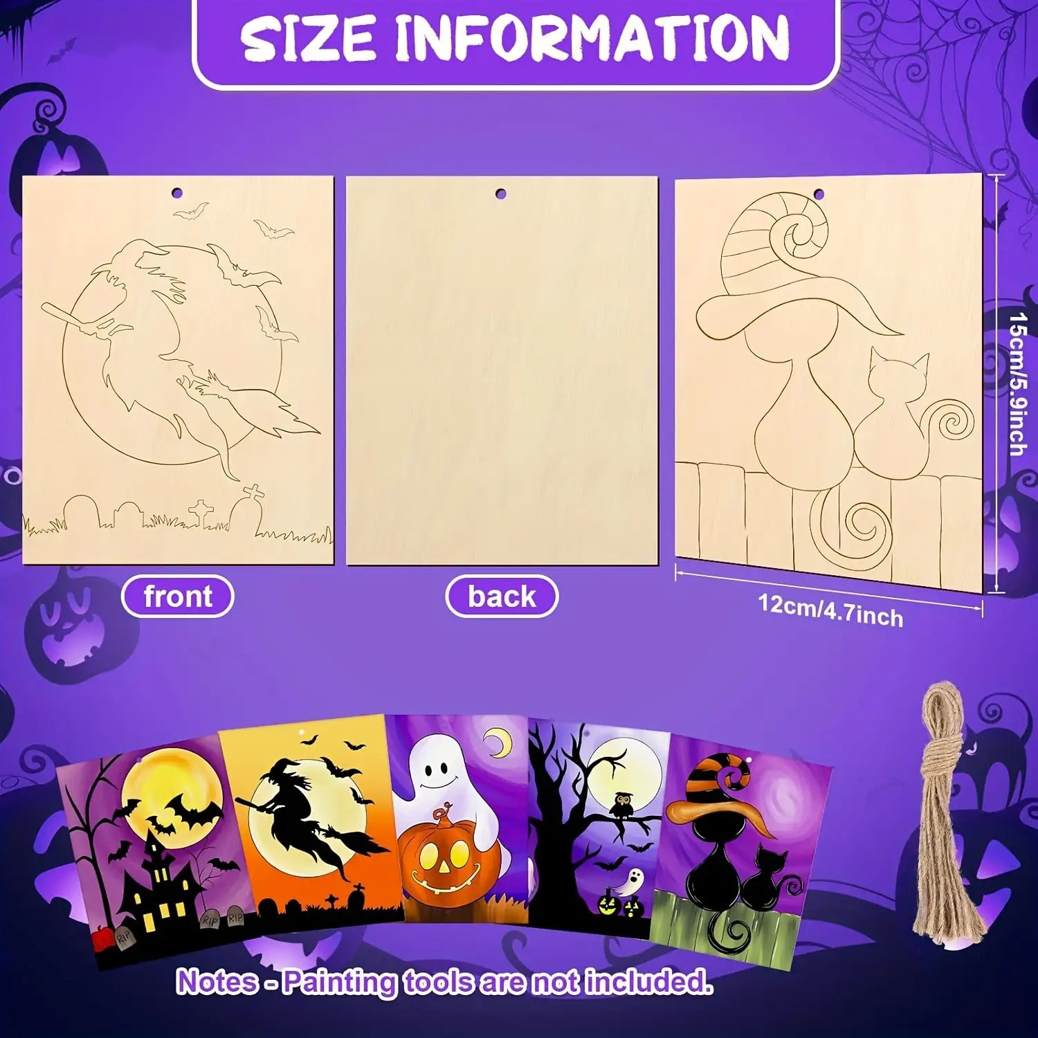 halloween wooden hanging ornaments for home decor