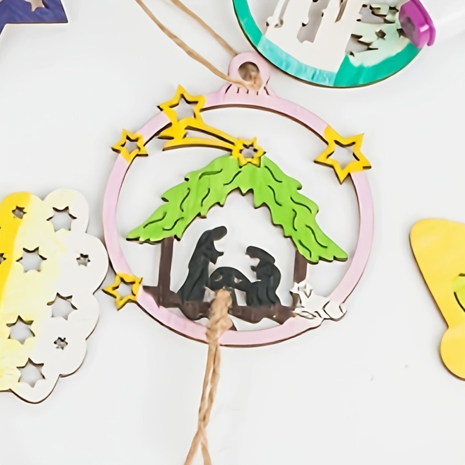 Christmas tree wooden ornaments