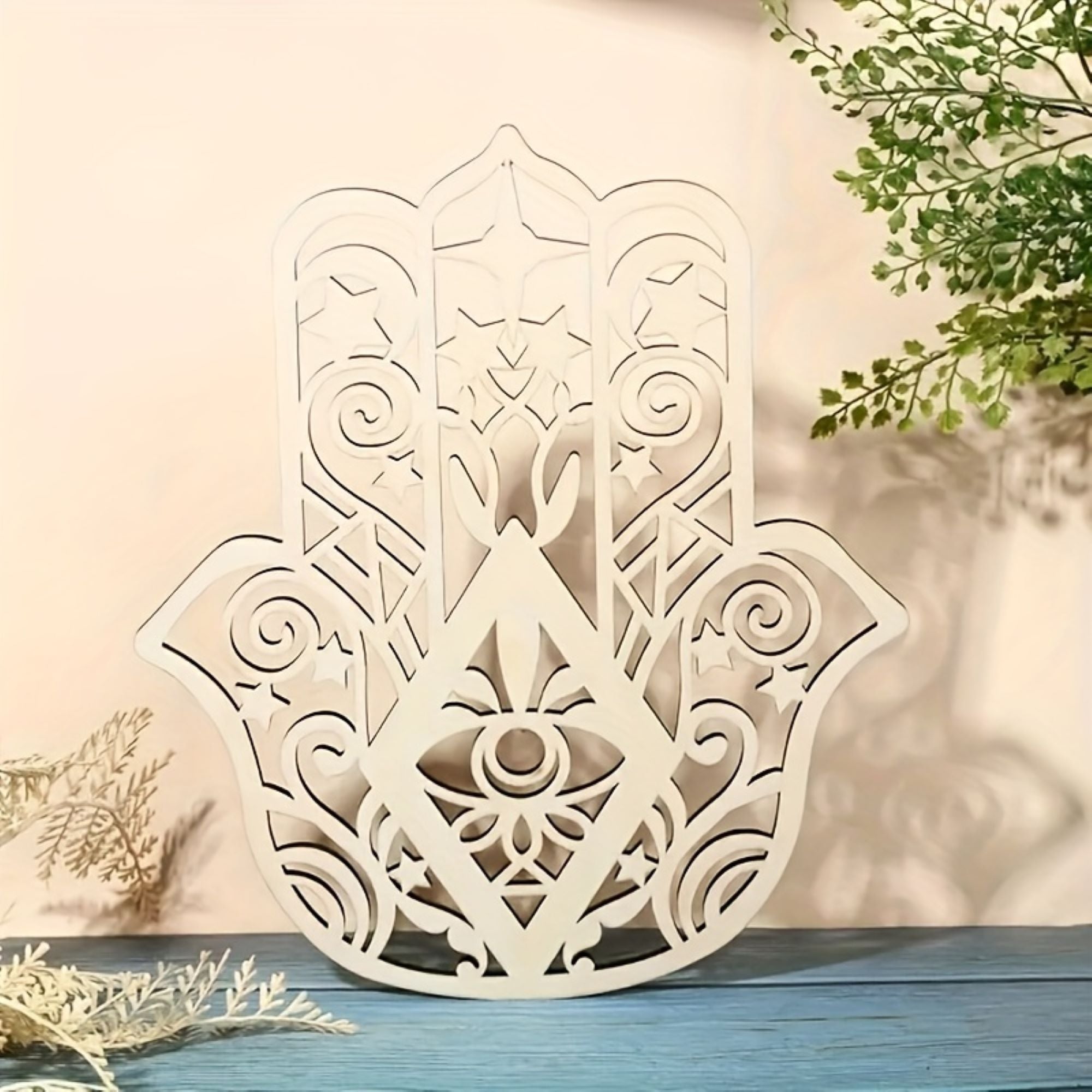 wooden hollow wall decor ornament