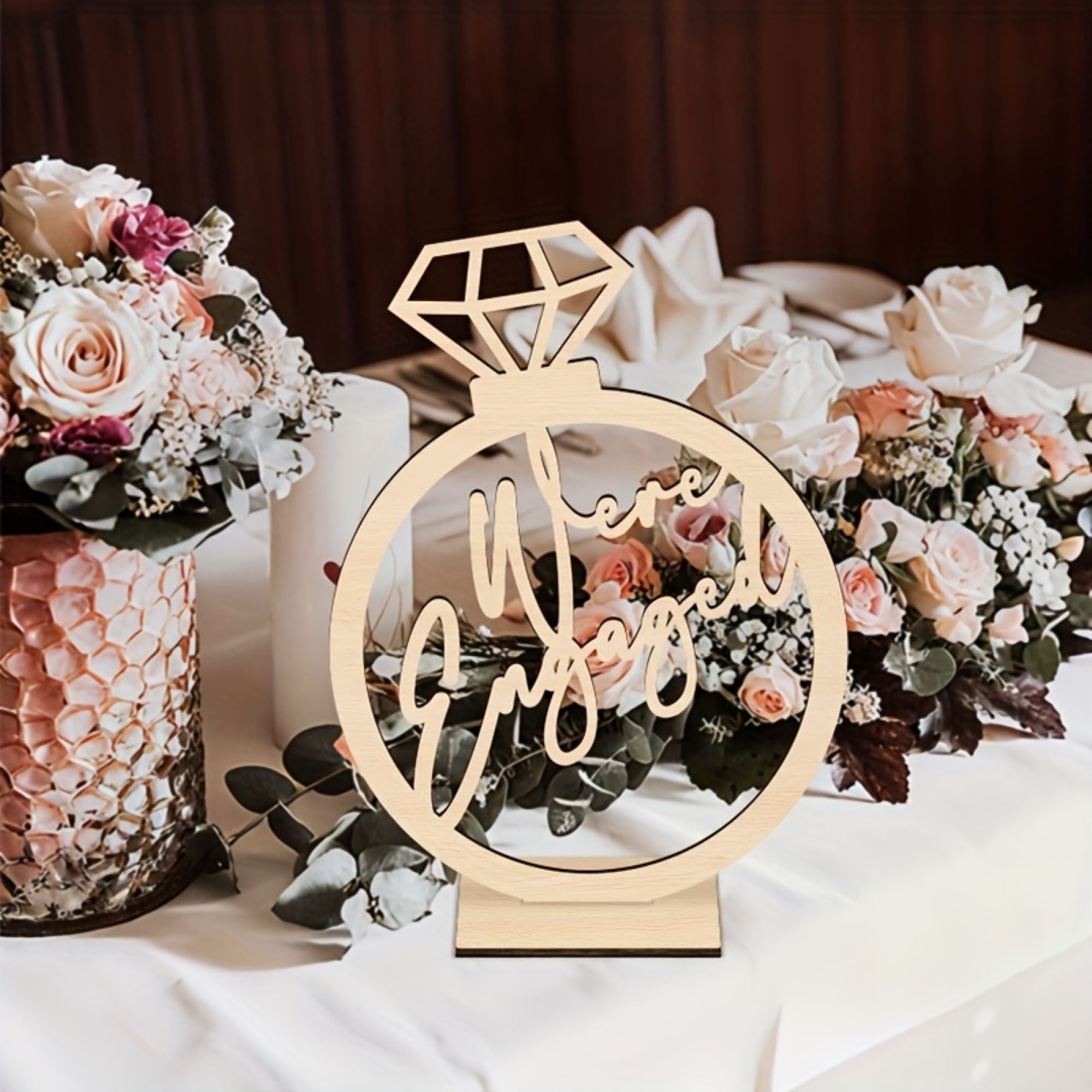 Wooden Ring Shape Sign