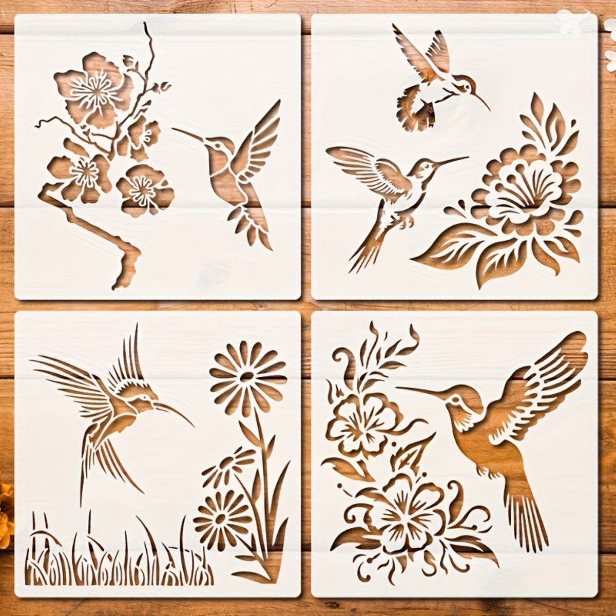 Bird and branch stencil set for wall and furniture painting