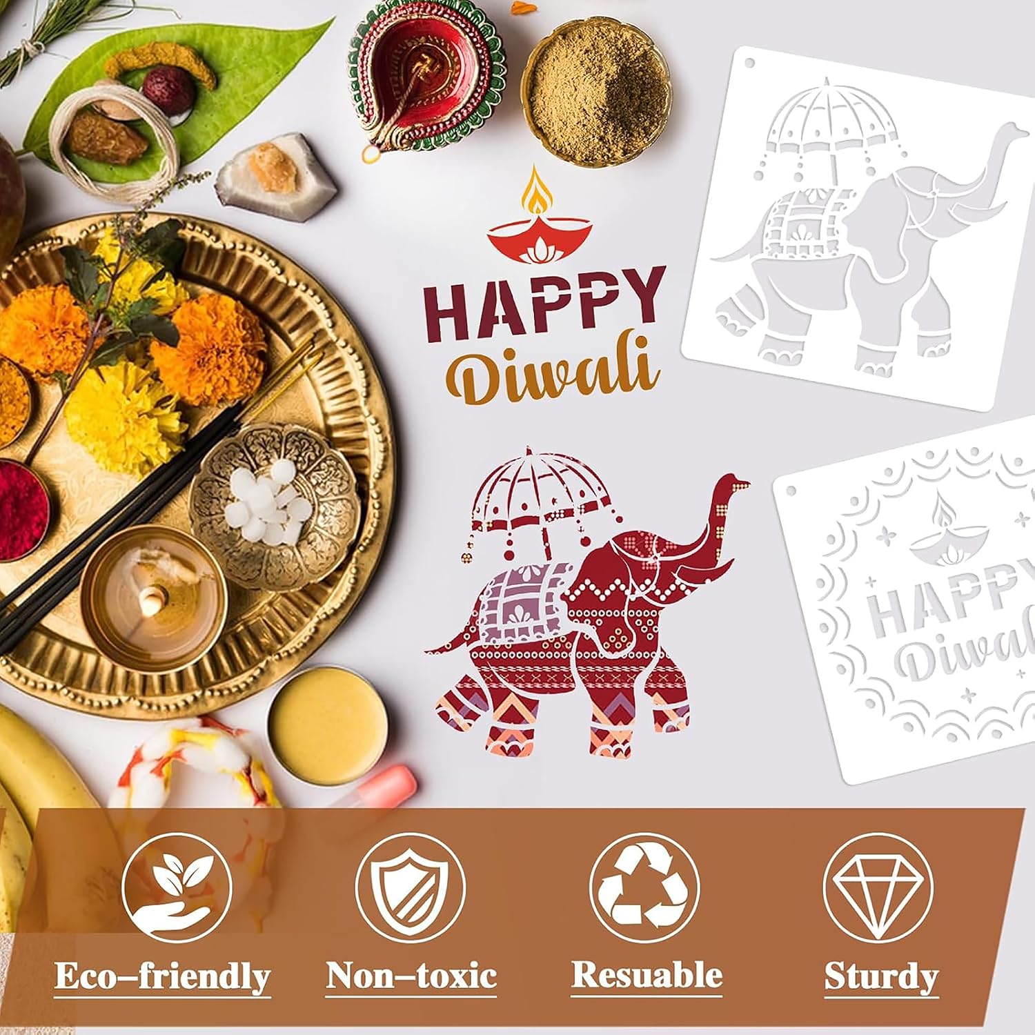 reusable rangoli stencils for floor painting and decoration