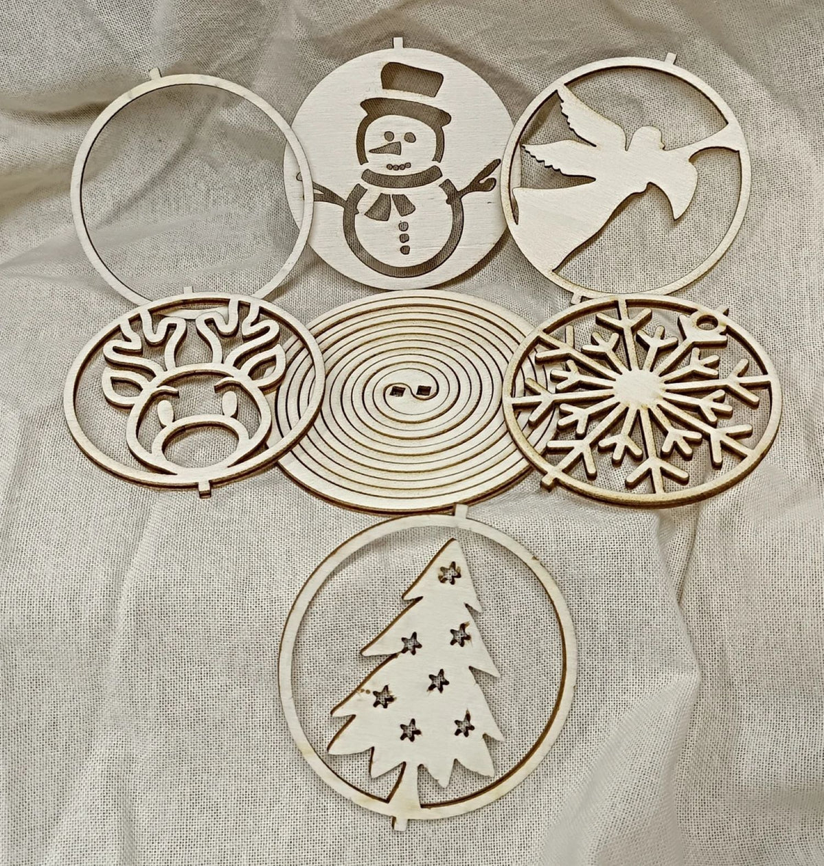 3d spiral wooden christmas ornaments