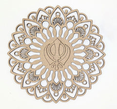 khanda symbol prayer room decor