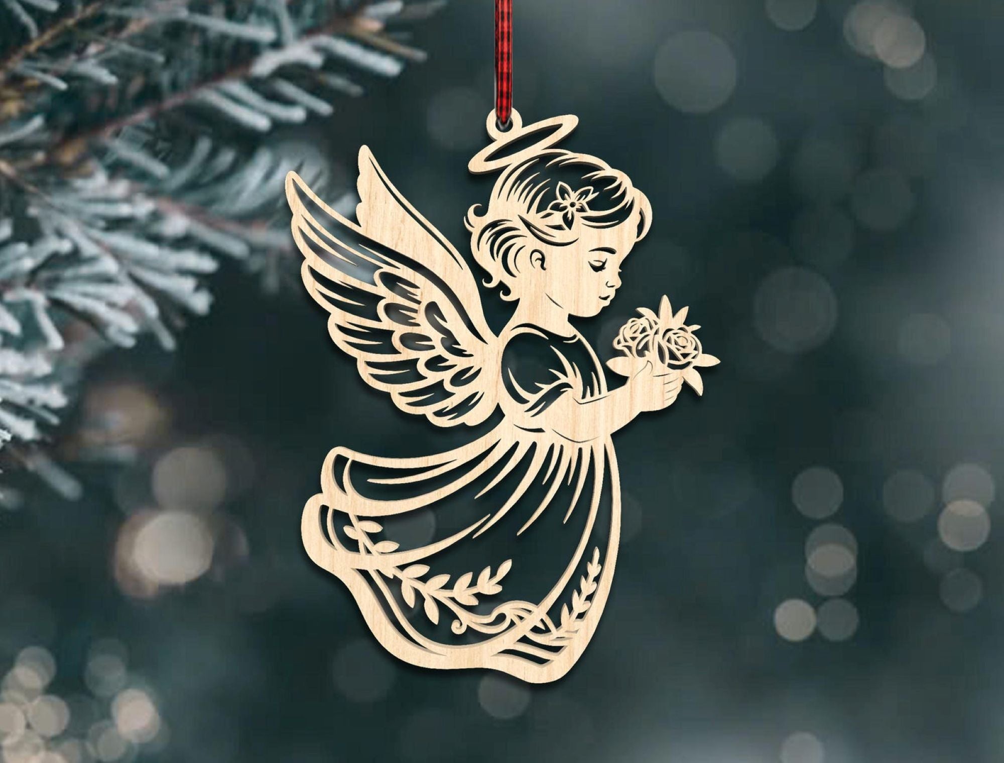 christmas tree angel hanging