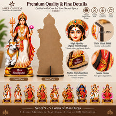home temple showpiece Navdurga wooden