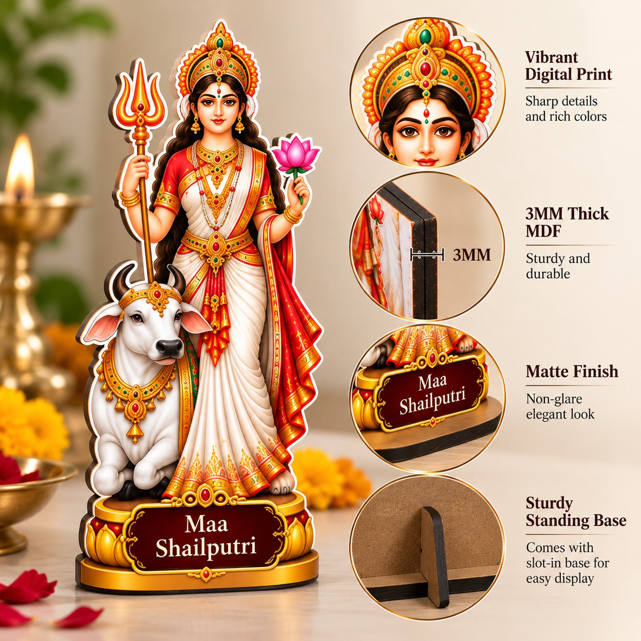 Durga standing idol for pooja gift