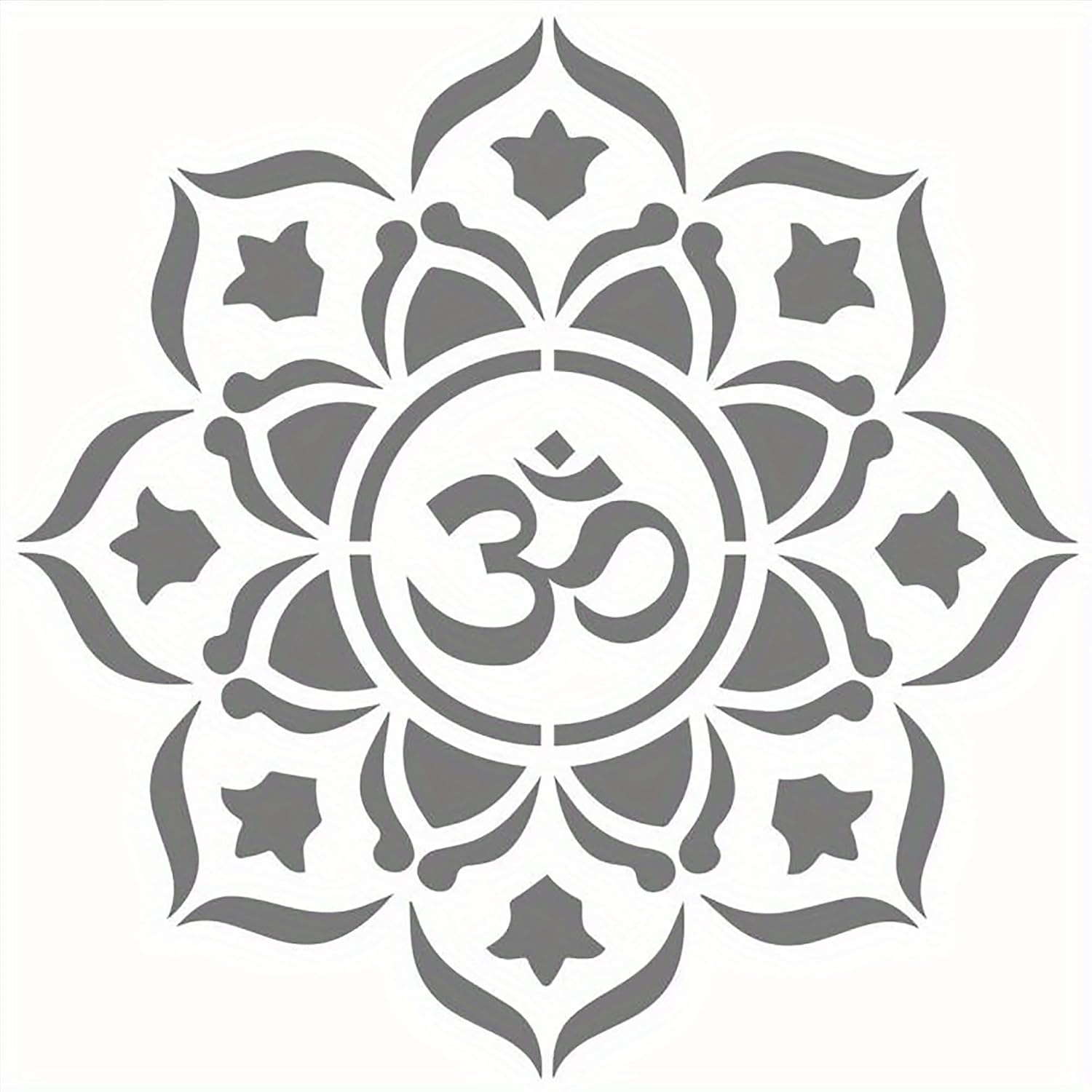 Decorative mandala with Om symbol in the center on a white background