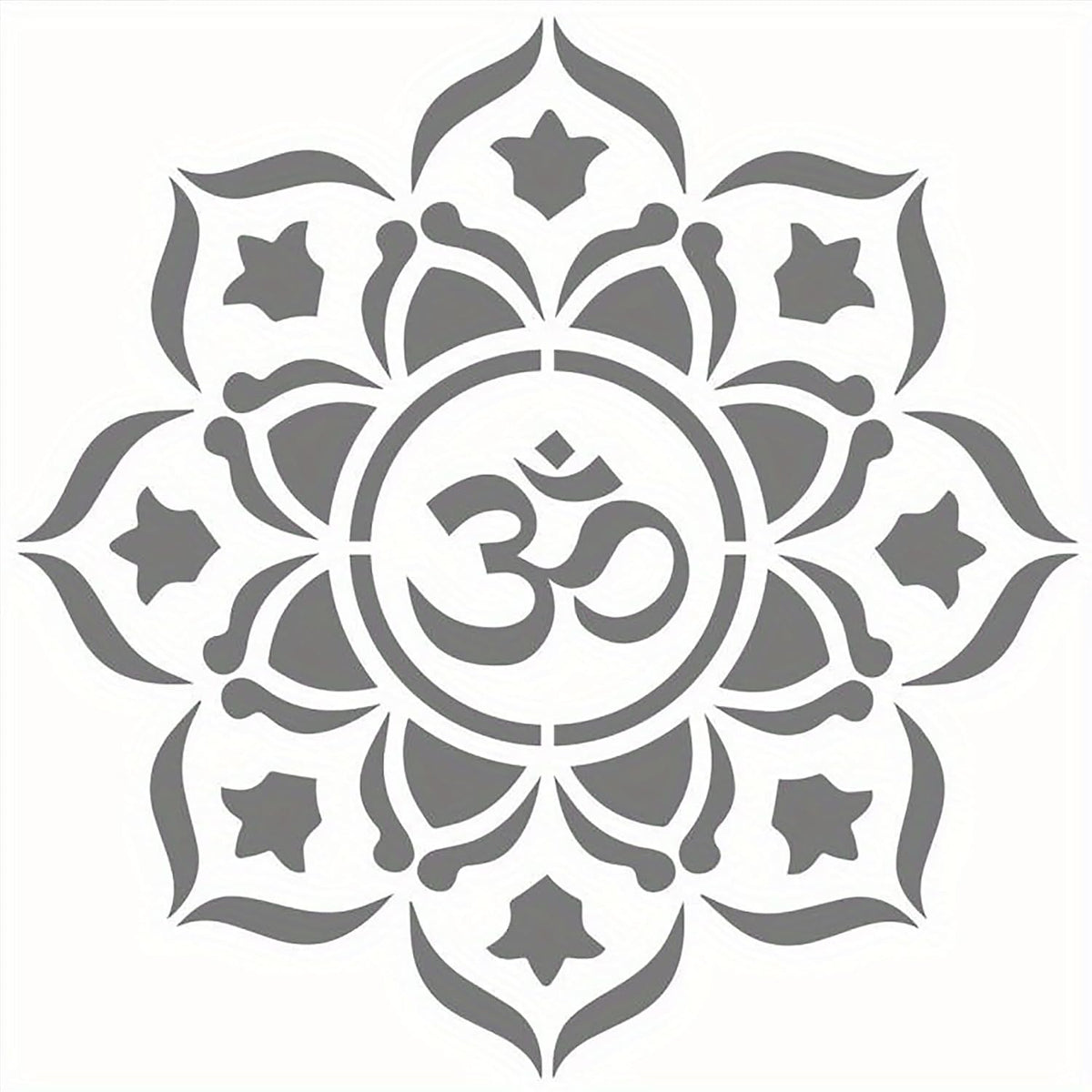 Decorative mandala with Om symbol in the center on a white background