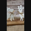 American Elm 2 Pcs Indoor Reindeer Christmas Decor Set Elegant White WPC Reindeer Statues