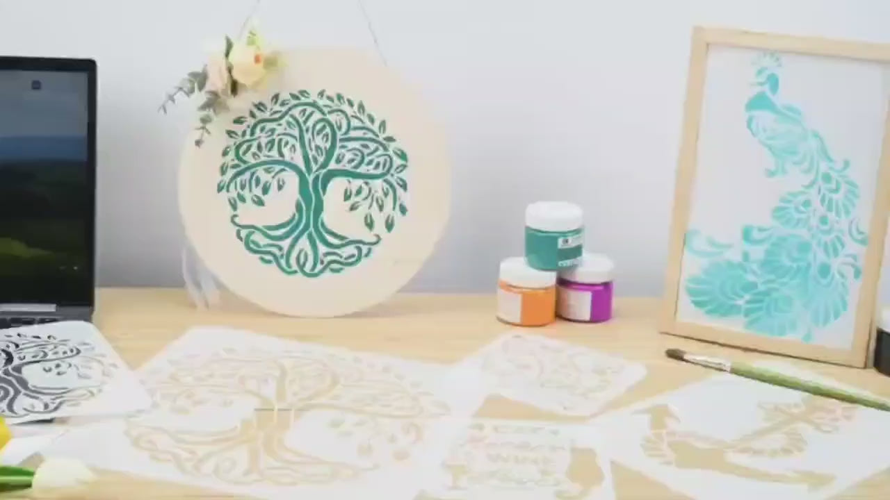 bird design stencil set for painting projects

