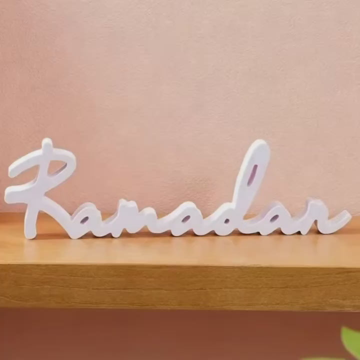 Ramadan Letter Table Decor for Eid Home & Party Decoration Single Piece Festive Desktop Ornament by American Elm
