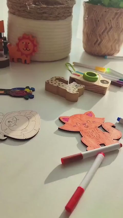 diy wooden animals painting kit kids