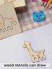 American Elm 20 Pcs Wooden Montessori Drawing Stencils Eco Friendly DIY Painting Templates for Kids