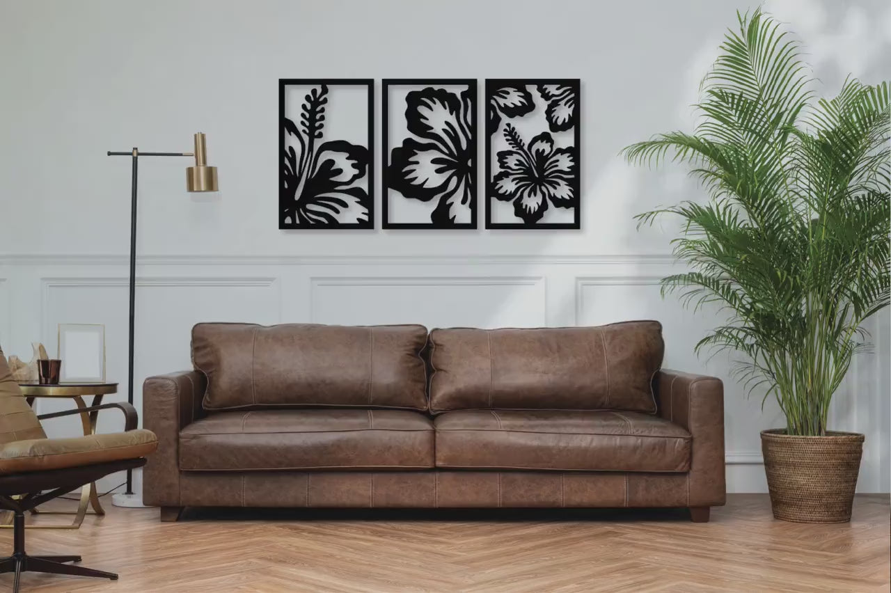 large wooden floral wall art panels for modern home decoration