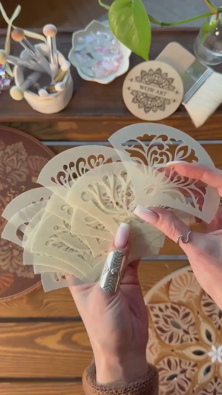 mini mandala stencil for acrylic painting
