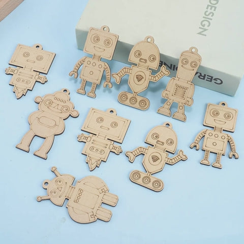 kids robot painting crafts