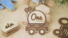 American Elm Baby Monthly Milestone Tractor Sign Set | Wooden Farm Theme Baby Milestone Cards | Baby Shower Gift