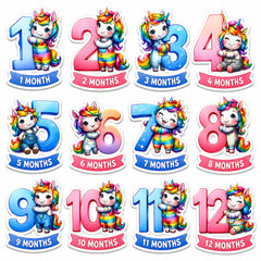 unicorn theme baby milestone cards