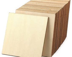 Whittlewud Pack of 50 pcs Unfinished Wood Board (4 x 4) inches 3mm Blank Natural Slices Wood Square for DIY Crafts Painting