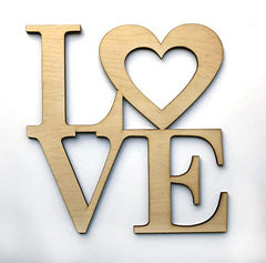 Cliths Pack of Wooden Heart for Wall Decor, Wall Hanging, Wooden Love Door Sign , Word Sign, Bedroom Heart Door Decor. Front Door Hanger