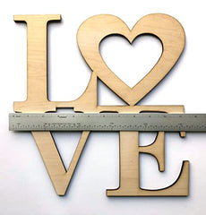 Cliths Pack of Wooden Heart for Wall Decor, Wall Hanging, Wooden Love Door Sign , Word Sign, Bedroom Heart Door Decor. Front Door Hanger