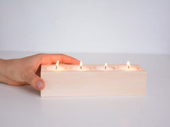 Whittlewud Wooden Tea Lights Holder, Unfinished Plain unpainted Wood Candle Holder Dining and Wedding Table centerpieces for Receptions or Home Décor