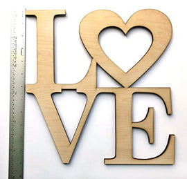 Cliths Pack of Wooden Heart for Wall Decor, Wall Hanging, Wooden Love Door Sign , Word Sign, Bedroom Heart Door Decor. Front Door Hanger