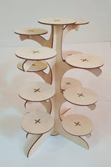 Whittlewud Cupcake Stand, Wood Cake Stand (13.8 x 9.8 inches), Cupcake Stand, Display Cake Holder, Home Decoration for Wedding, Birthday, Party