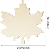 Cliths 6 Pieces Wooden Maple Leaf Unfinished Leaf wood craft Cutout fall Blank Maple Leaf (9.6 x 9.6 Inch)