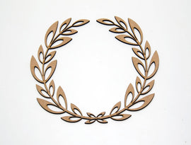 American-Elm Pack of 2 Wooden Unfinished 5 Inch Decorative Wreath Rings for Craft -3MM Thick MDF Autumn Circle Leaves for Decoration