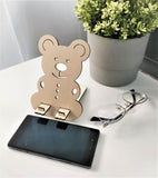 wooden phone stand bear