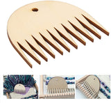 Whittlewud Pack of 5 Teeth (2.8Inch x 3Inch) Wooden Weaving Comb, Portable Tapestry Weaving Loom Comb Tool DIY Braided Accessories
