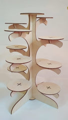 Whittlewud Cupcake Stand, Wood Cake Stand (13.8 x 9.8 inches), Cupcake Stand, Display Cake Holder, Home Decoration for Wedding, Birthday, Party