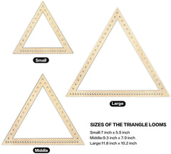 Whittlewud Pack of 3 Wool Queen Triangle Weaving Loom Kit 3 Sets with Weaving Needles and Tools Suit for Kids, Beginners and Weaving Lovers