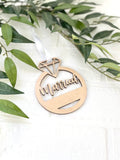 Cliths Pack of Wooden Merried Wedding Ring Ornament, Wedding Engaged Ornament Laser Cut Wood Ornament.